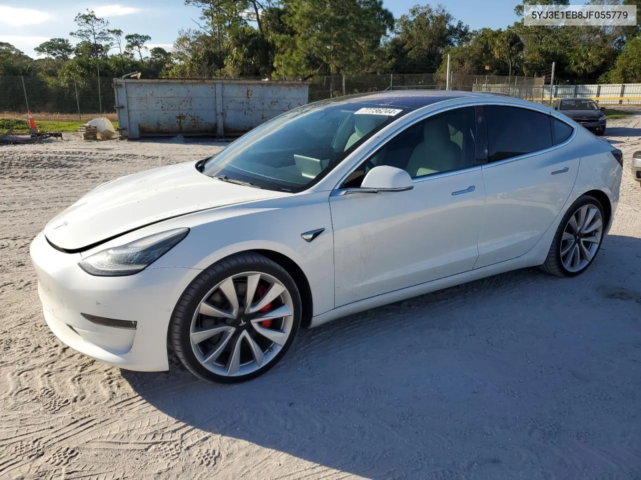 2018 Tesla Model 3 VIN: 5YJ3E1EB8JF055779 Lot: 77736244