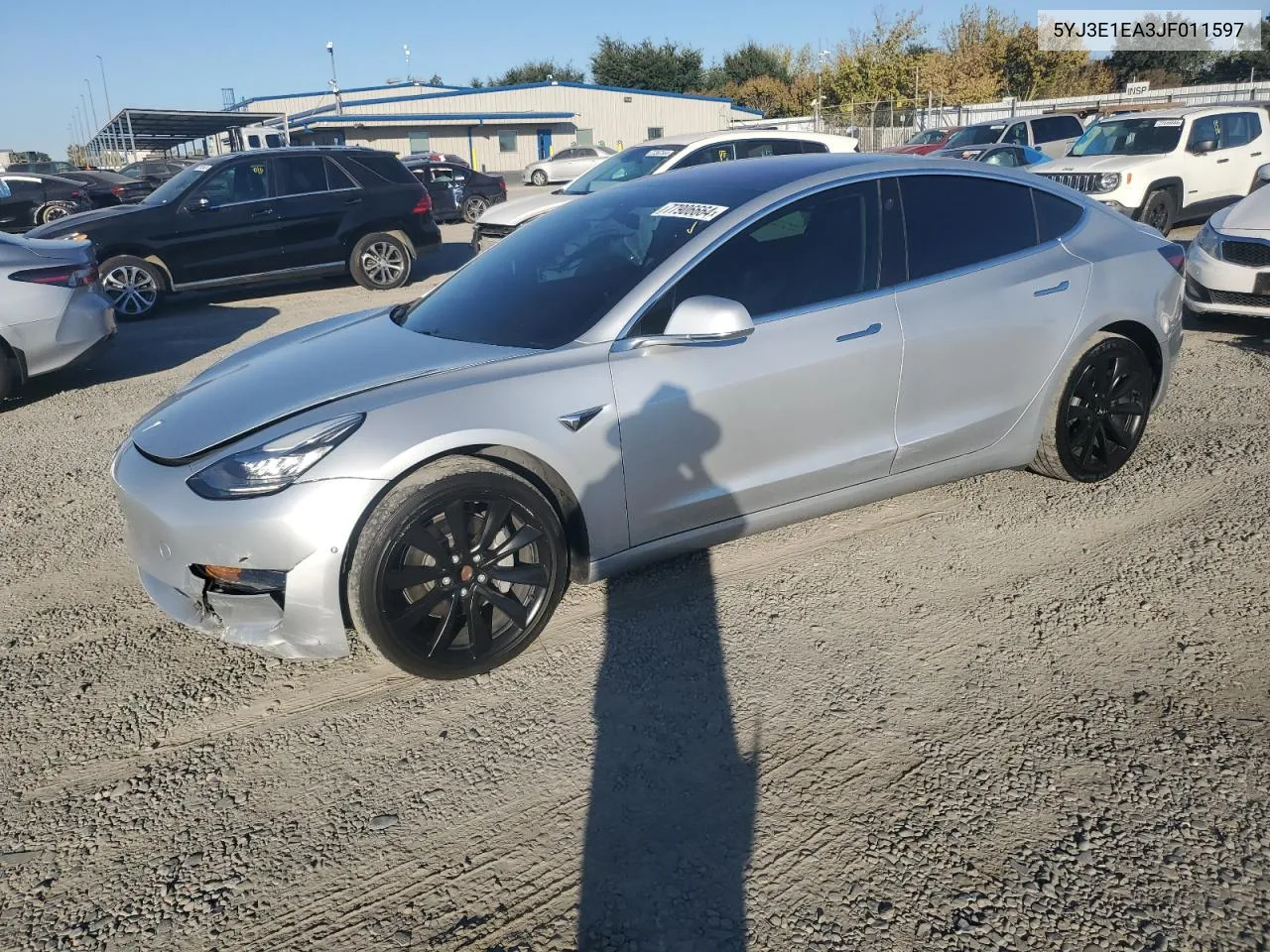 2018 Tesla Model 3 VIN: 5YJ3E1EA3JF011597 Lot: 77906664