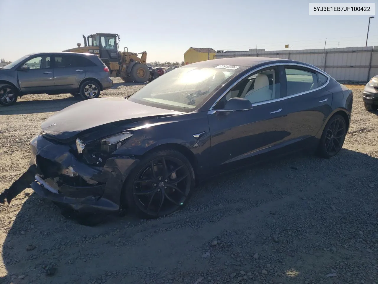 2018 Tesla Model 3 VIN: 5YJ3E1EB7JF100422 Lot: 77915964