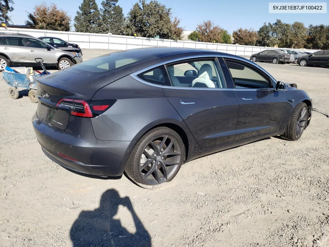 2018 Tesla Model 3 VIN: 5YJ3E1EB7JF100422 Lot: 77915964