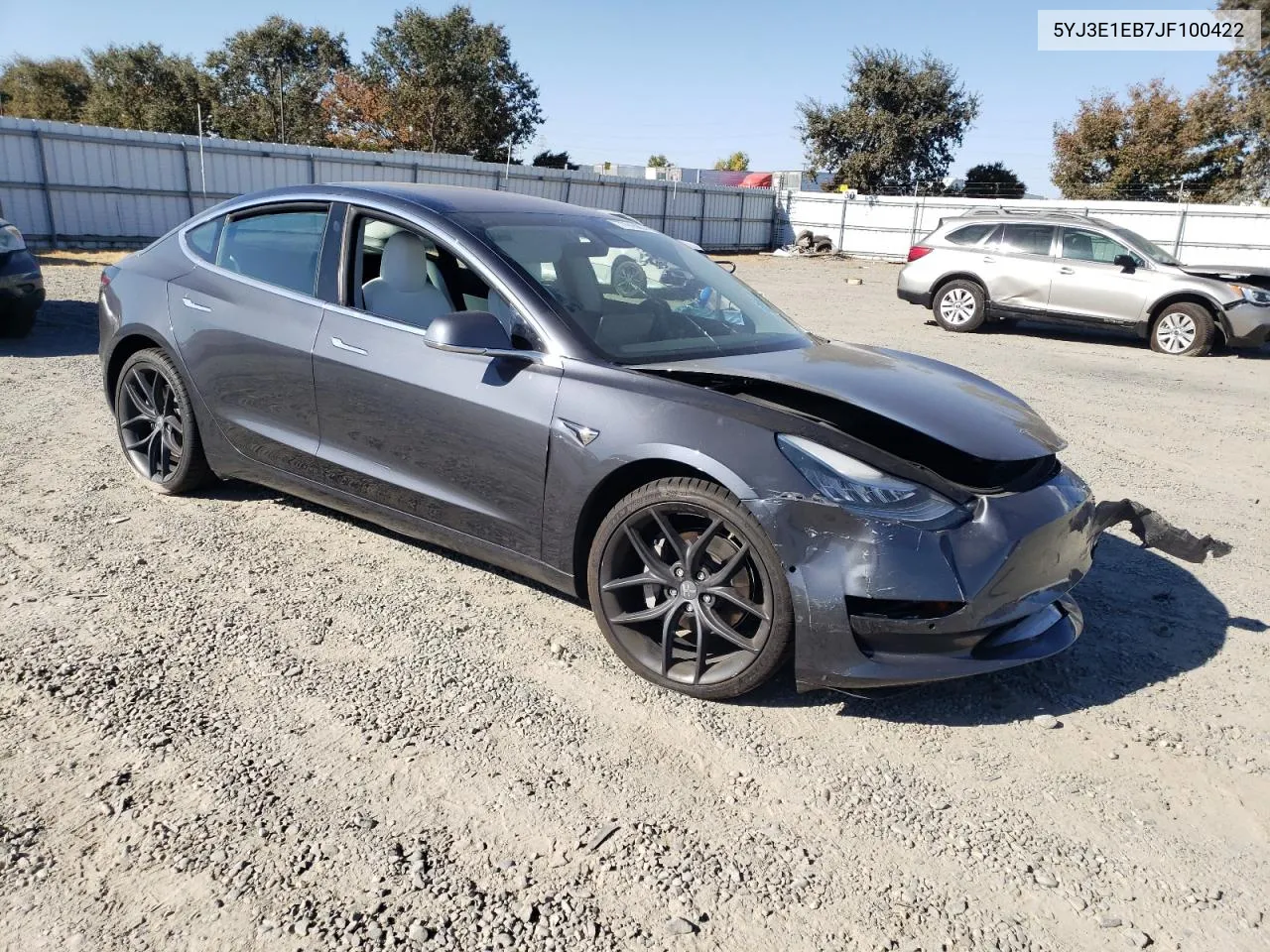 2018 Tesla Model 3 VIN: 5YJ3E1EB7JF100422 Lot: 77915964