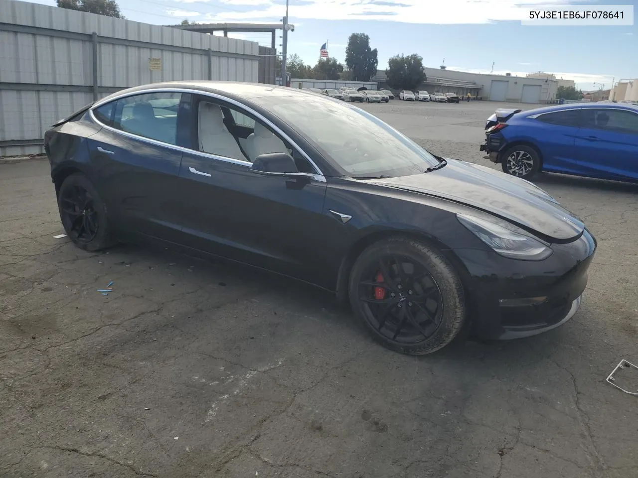 2018 Tesla Model 3 VIN: 5YJ3E1EB6JF078641 Lot: 78238974