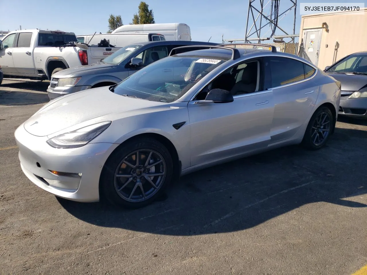 2018 Tesla Model 3 VIN: 5YJ3E1EB7JF094170 Lot: 78628944