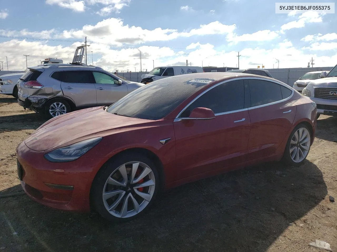 2018 Tesla Model 3 VIN: 5YJ3E1EB6JF055375 Lot: 78631354