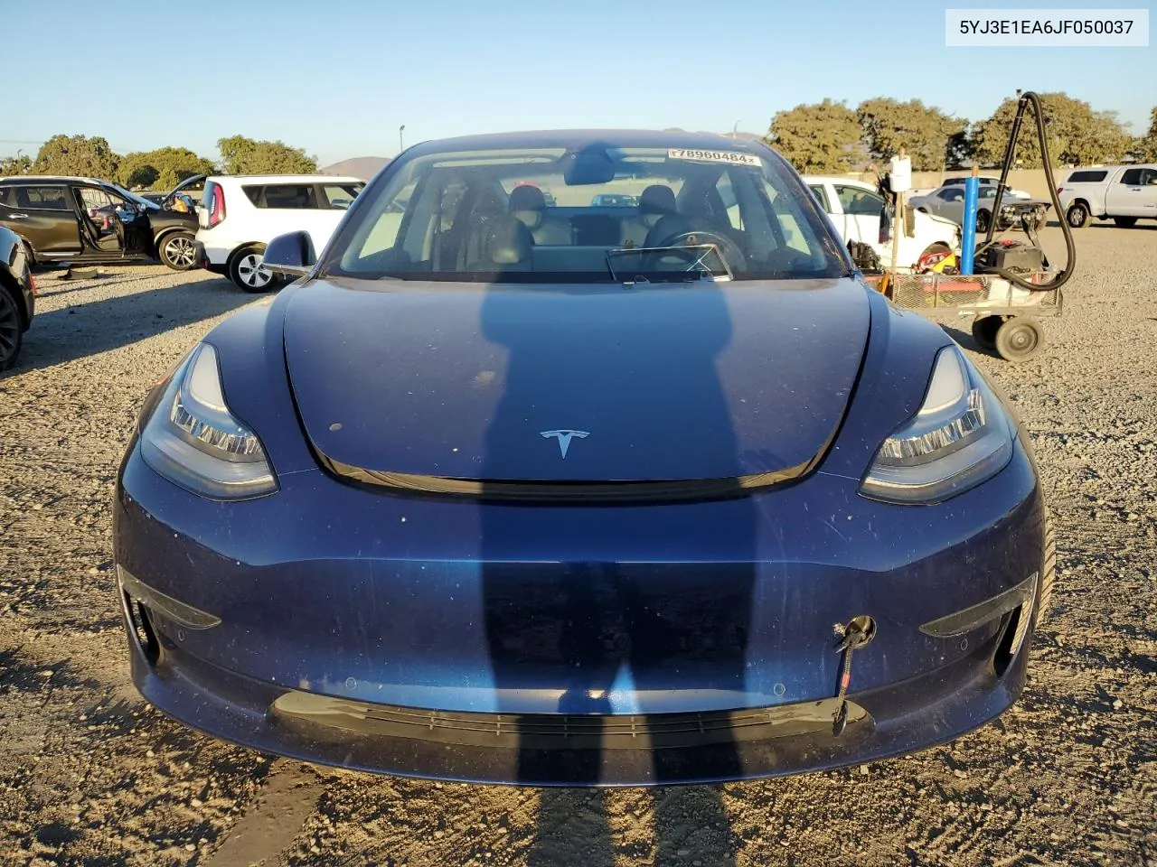 2018 Tesla Model 3 VIN: 5YJ3E1EA6JF050037 Lot: 78960484