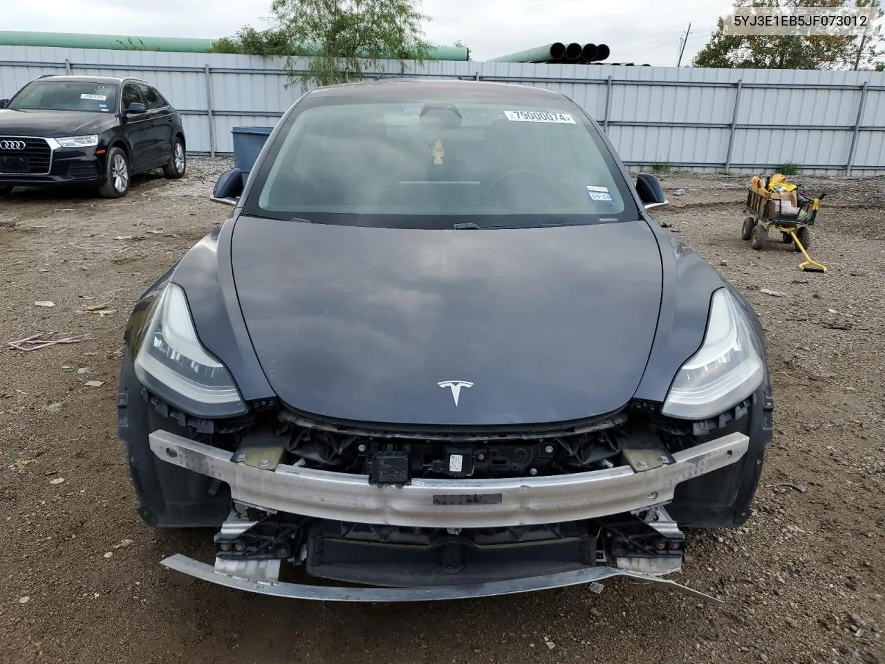 2018 Tesla Model 3 VIN: 5YJ3E1EB5JF073012 Lot: 79000074