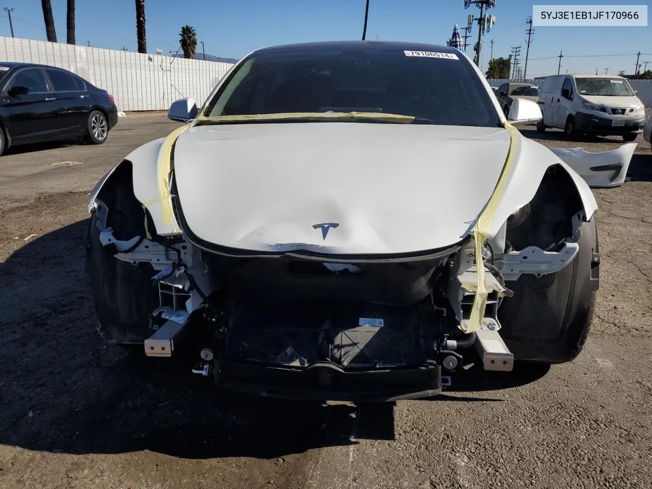 2018 Tesla Model 3 VIN: 5YJ3E1EB1JF170966 Lot: 79106514