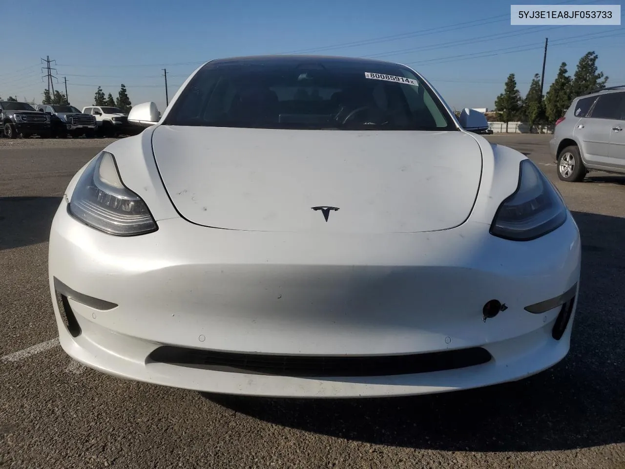 2018 Tesla Model 3 VIN: 5YJ3E1EA8JF053733 Lot: 80085914