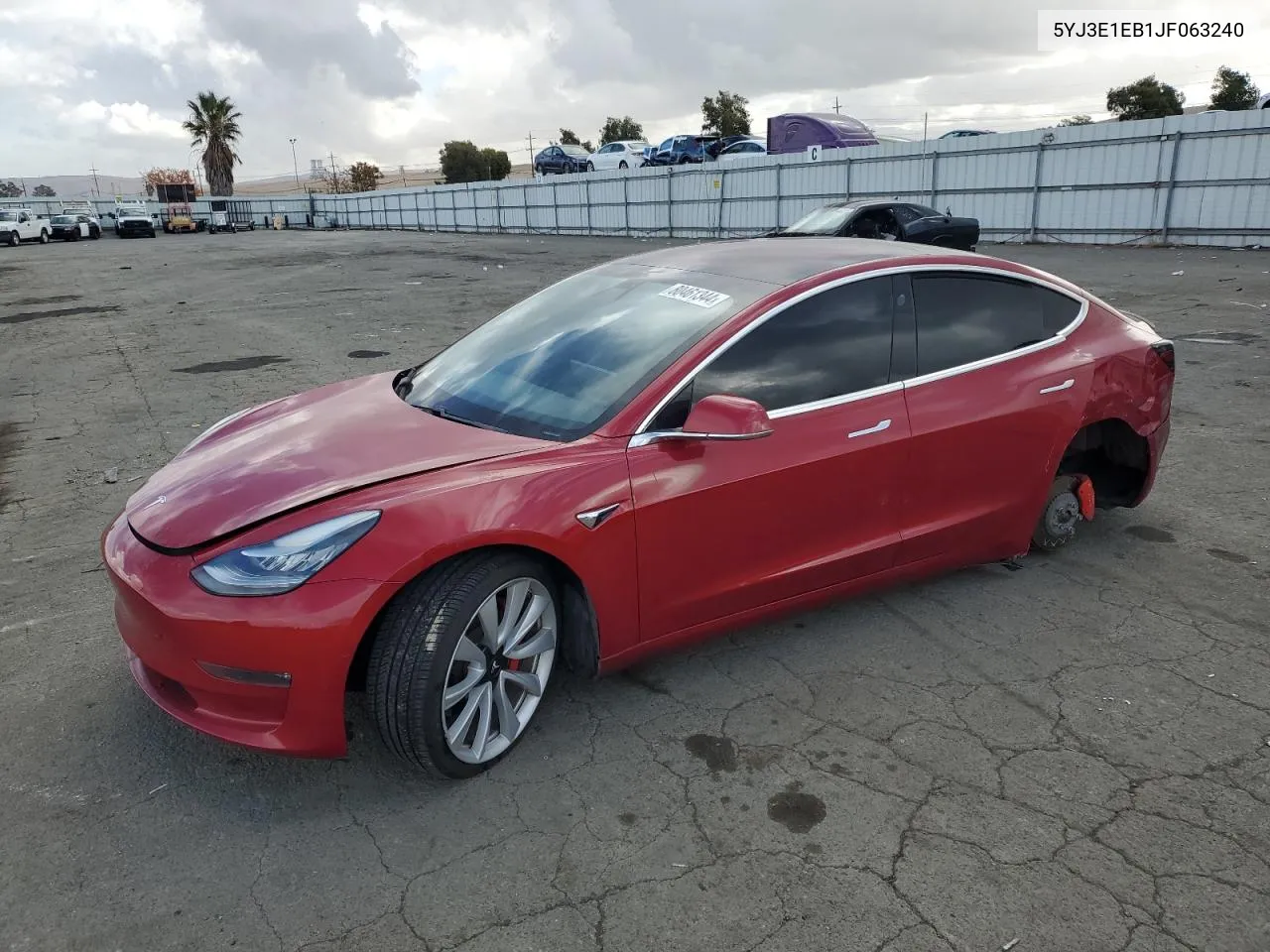 2018 Tesla Model 3 VIN: 5YJ3E1EB1JF063240 Lot: 80461344