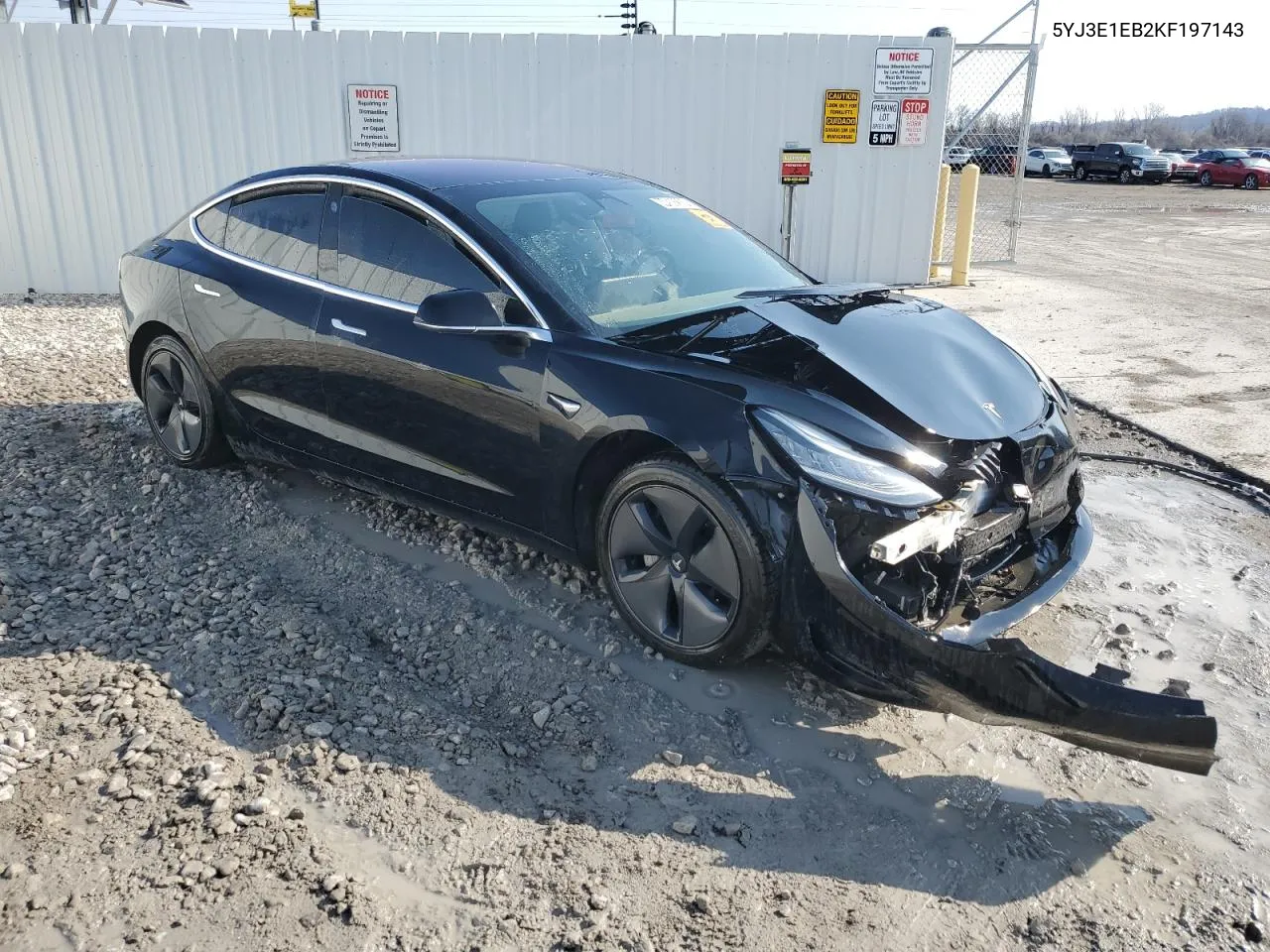 2019 Tesla Model 3 VIN: 5YJ3E1EB2KF197143 Lot: 44582384