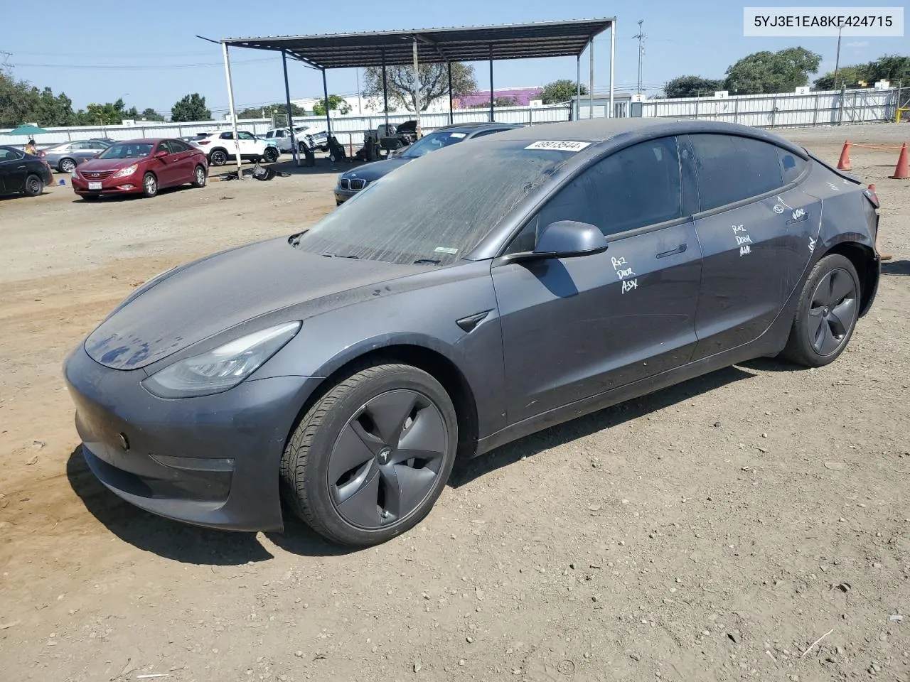 2019 Tesla Model 3 VIN: 5YJ3E1EA8KF424715 Lot: 49913544