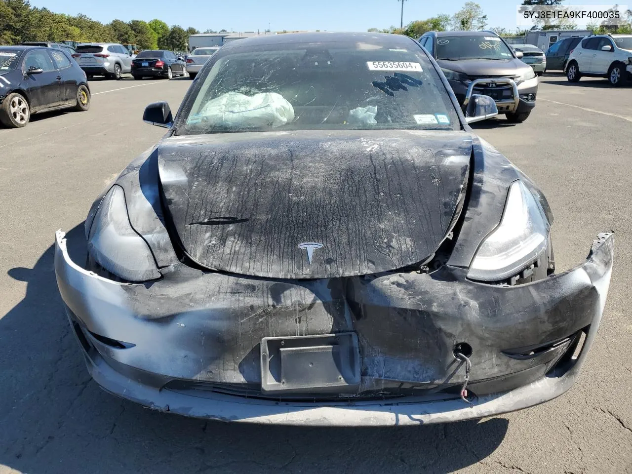 2019 Tesla Model 3 VIN: 5YJ3E1EA9KF400035 Lot: 55635604