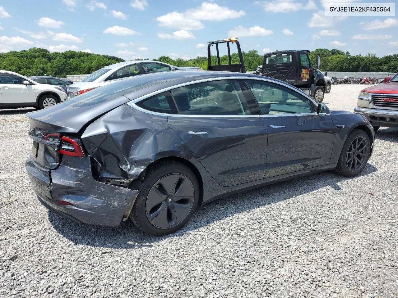 2019 Tesla Model 3 VIN: 5YJ3E1EA2KF435564 Lot: 55824734