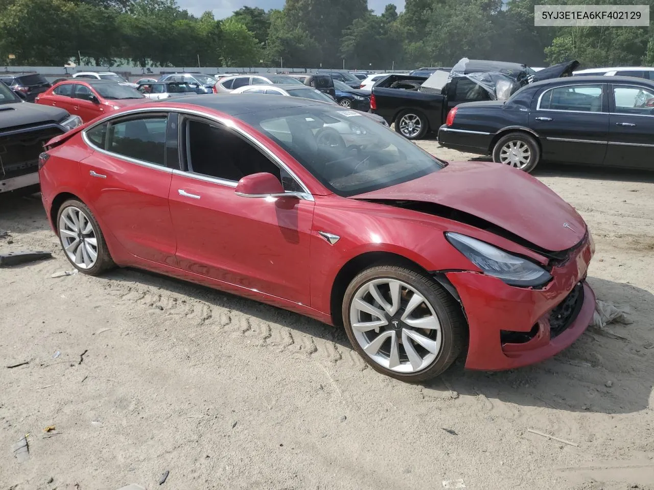 2019 Tesla Model 3 VIN: 5YJ3E1EA6KF402129 Lot: 58873084