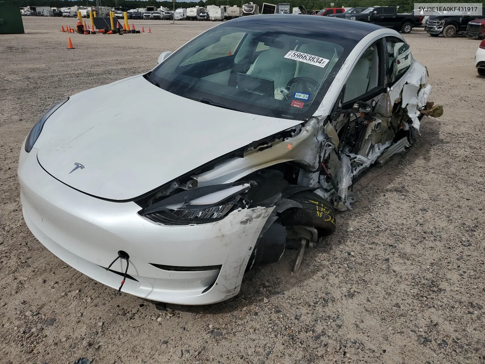 2019 Tesla Model 3 VIN: 5YJ3E1EA0KF431917 Lot: 59663834