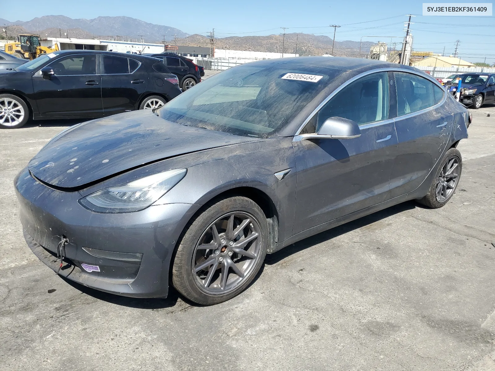 2019 Tesla Model 3 VIN: 5YJ3E1EB2KF361409 Lot: 62006484