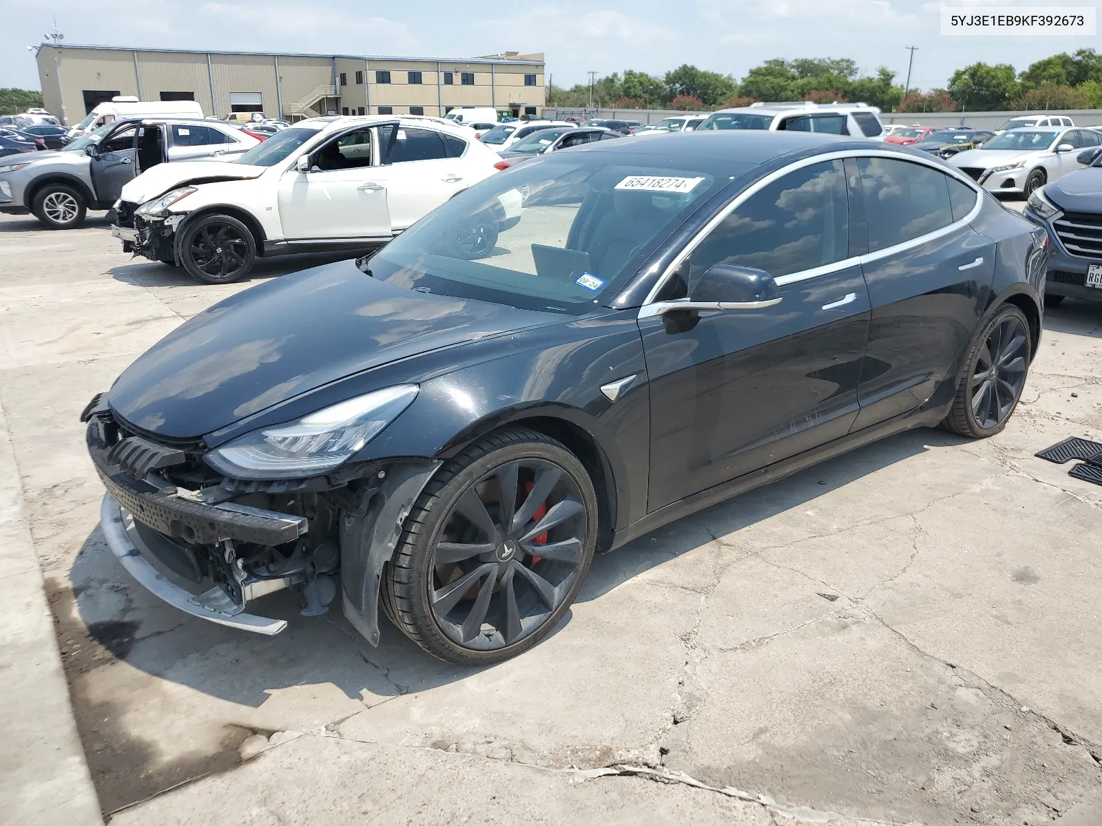 2019 Tesla Model 3 VIN: 5YJ3E1EB9KF392673 Lot: 65418274