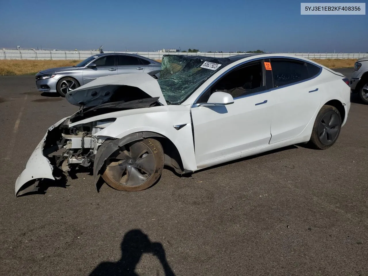 2019 Tesla Model 3 VIN: 5YJ3E1EB2KF408356 Lot: 65627923