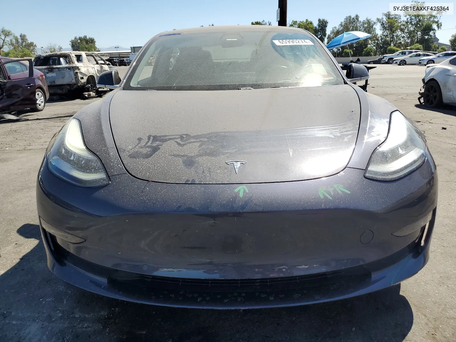 2019 Tesla Model 3 VIN: 5YJ3E1EAXKF425364 Lot: 65990274