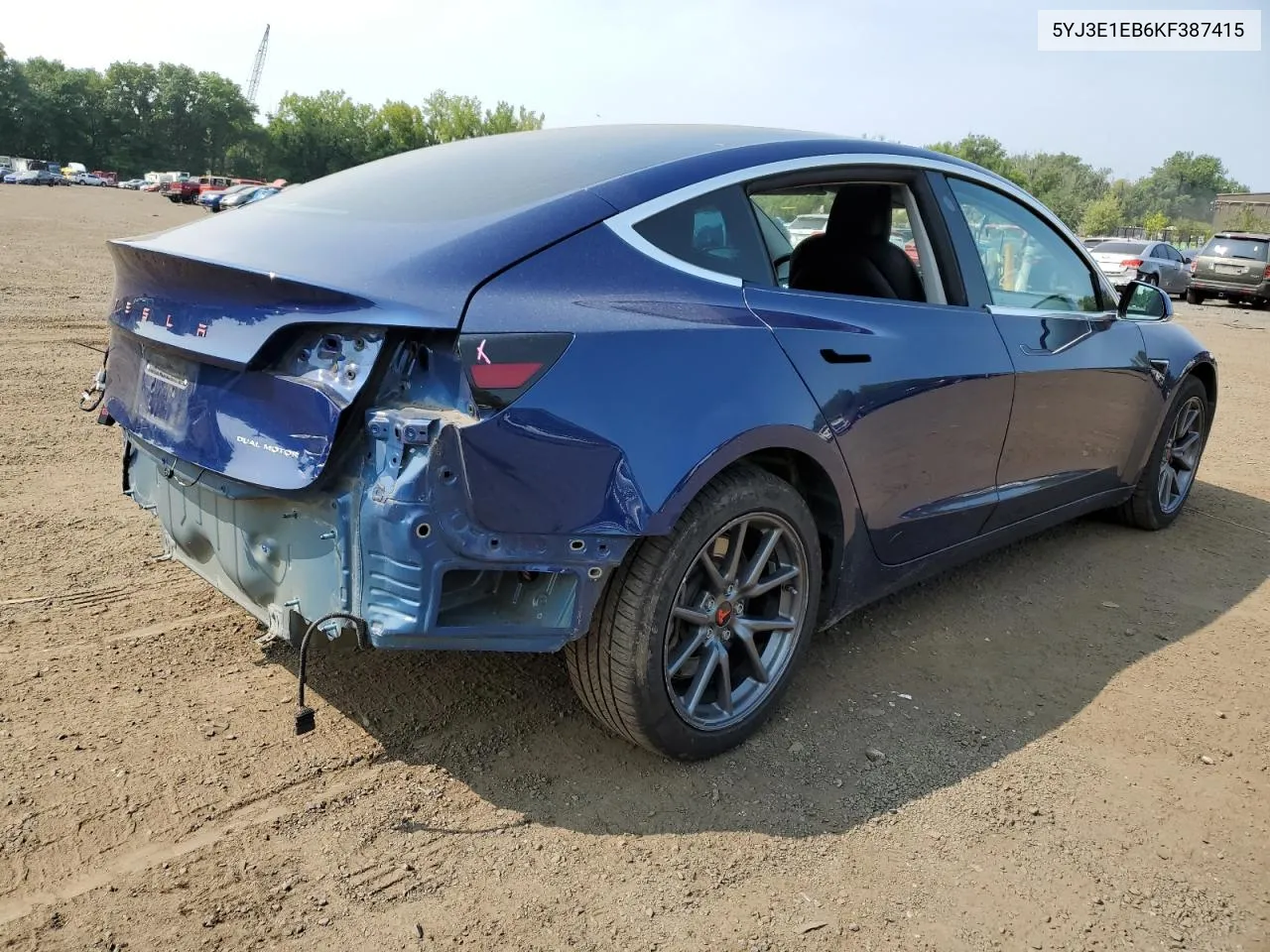 2019 Tesla Model 3 VIN: 5YJ3E1EB6KF387415 Lot: 66862664