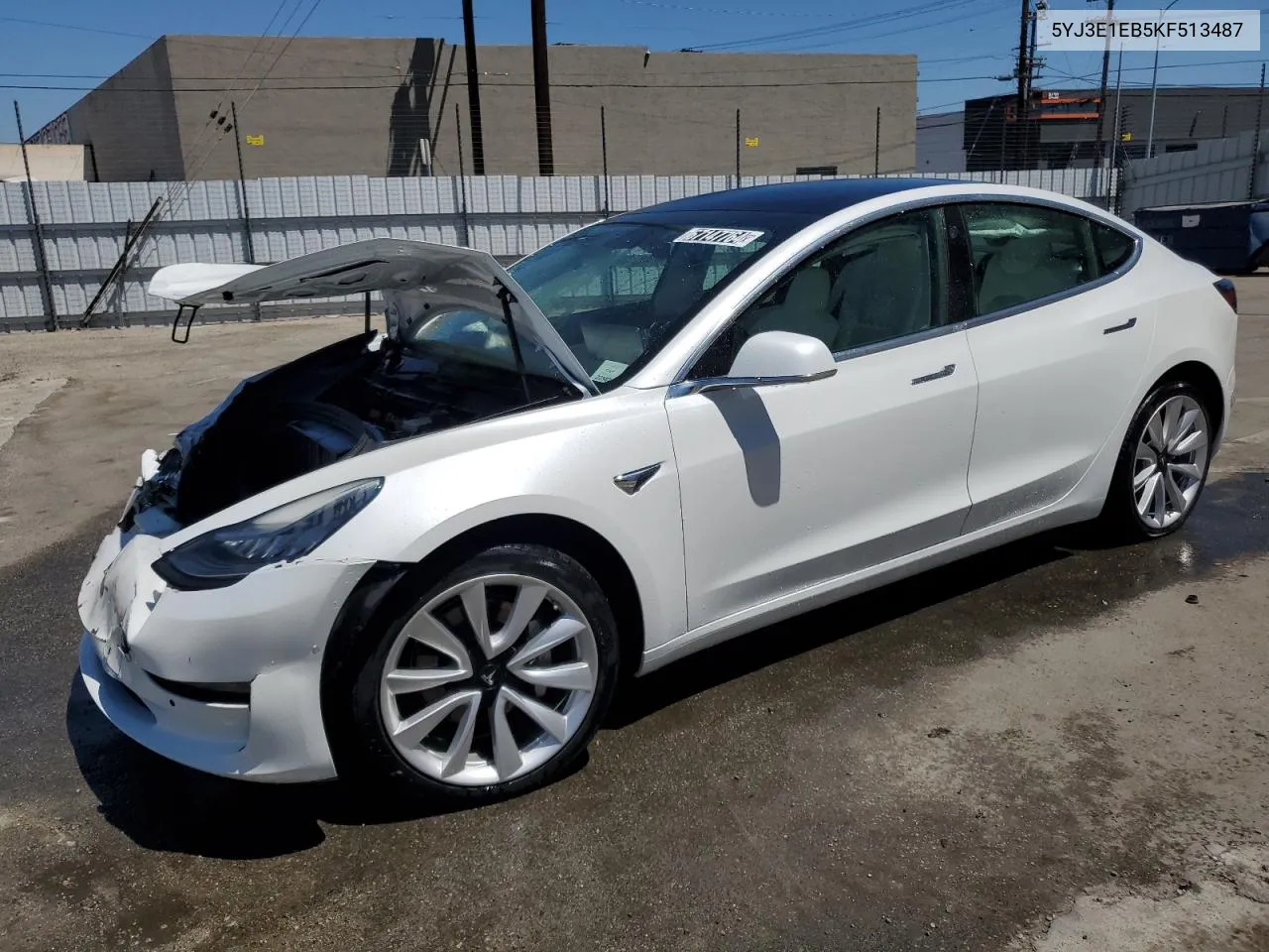 2019 Tesla Model 3 VIN: 5YJ3E1EB5KF513487 Lot: 67147764