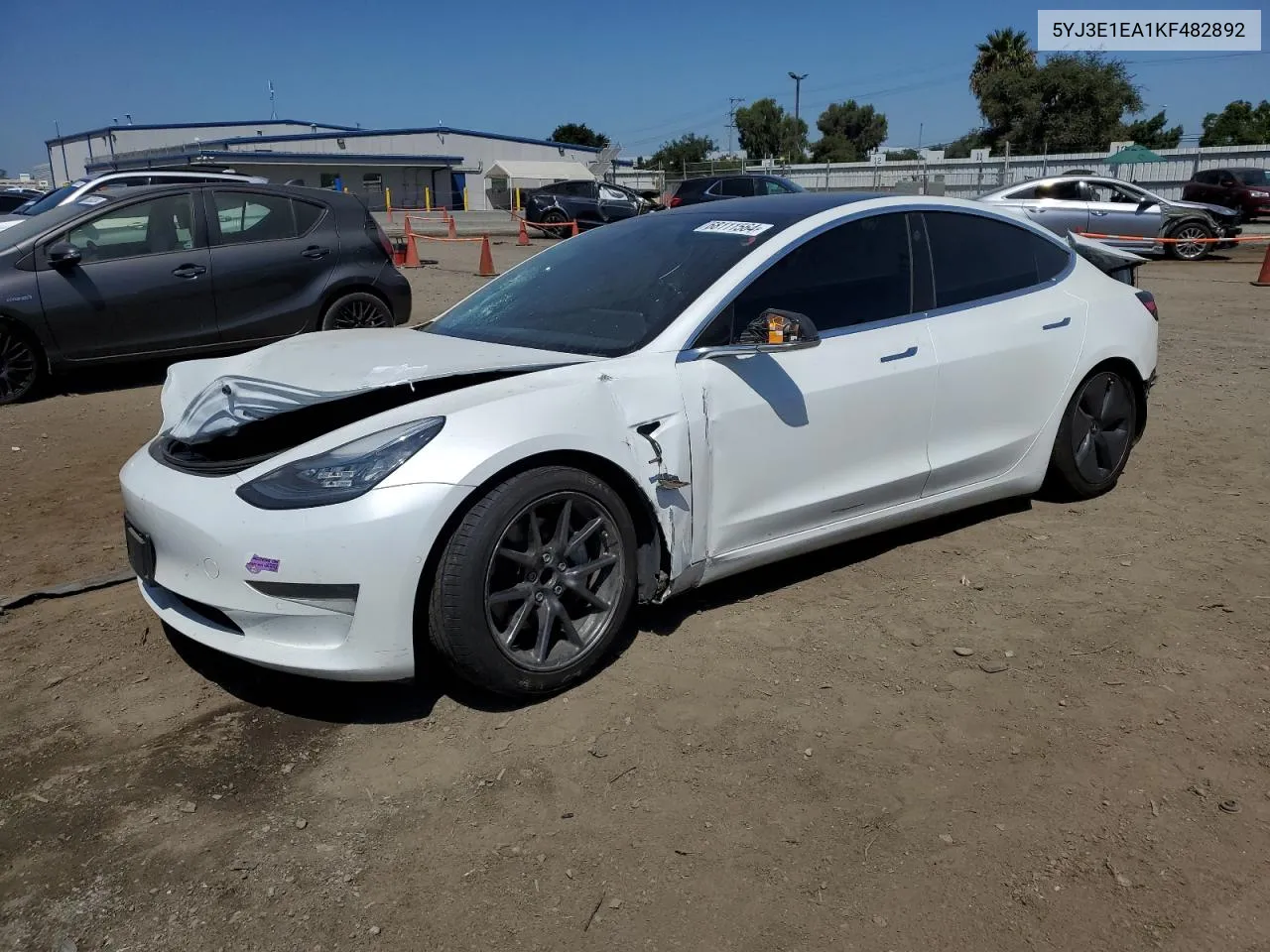 2019 Tesla Model 3 VIN: 5YJ3E1EA1KF482892 Lot: 68111564