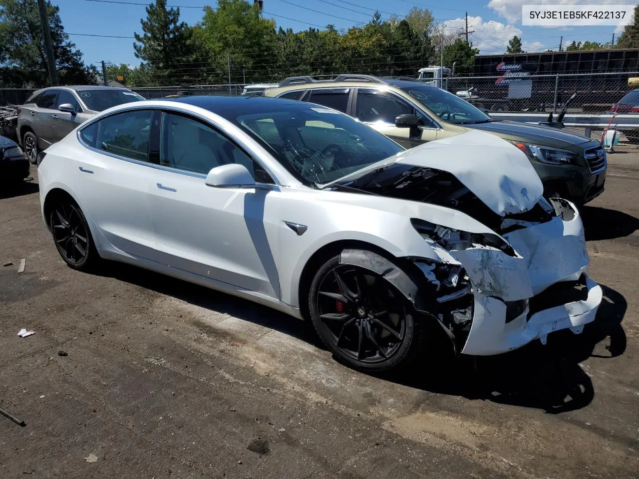 2019 Tesla Model 3 VIN: 5YJ3E1EB5KF422137 Lot: 68144094