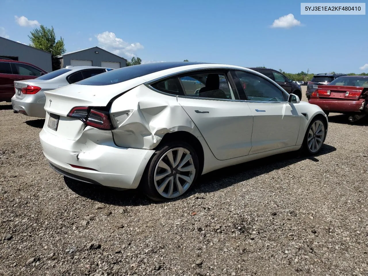 2019 Tesla Model 3 VIN: 5YJ3E1EA2KF480410 Lot: 68543724