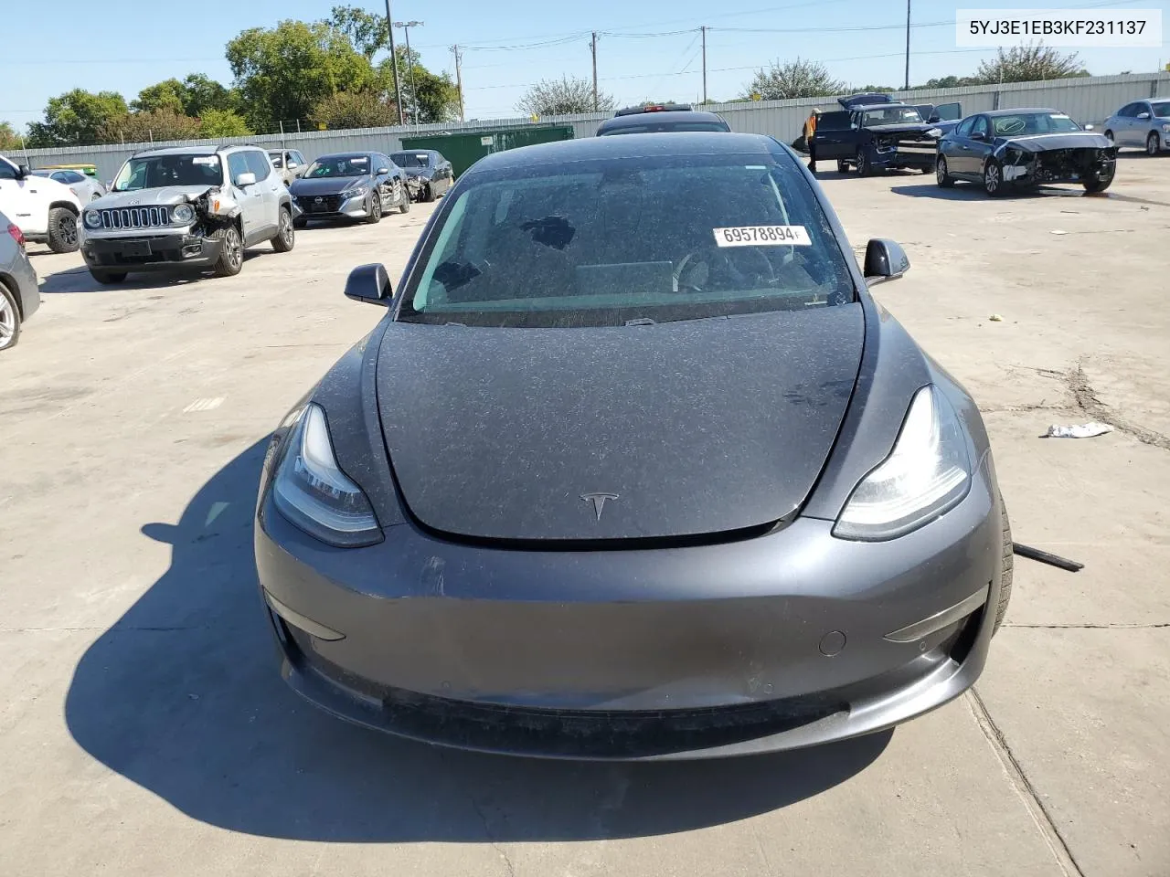 2019 Tesla Model 3 VIN: 5YJ3E1EB3KF231137 Lot: 69578894