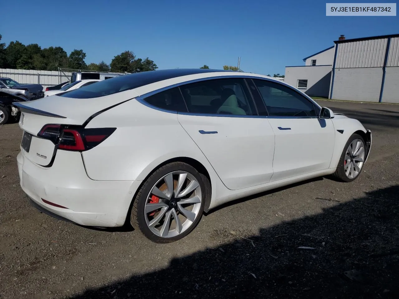 2019 Tesla Model 3 VIN: 5YJ3E1EB1KF487342 Lot: 69746794