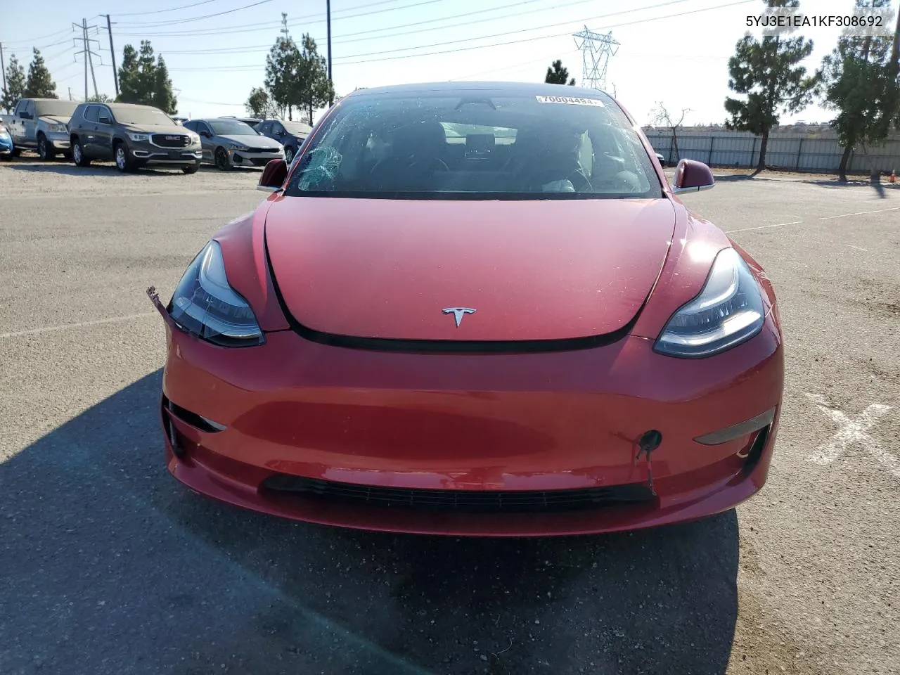 2019 Tesla Model 3 VIN: 5YJ3E1EA1KF308692 Lot: 70004494