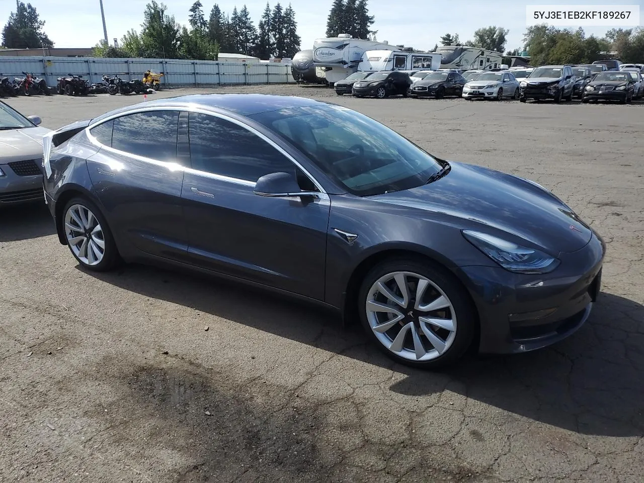 2019 Tesla Model 3 VIN: 5YJ3E1EB2KF189267 Lot: 71223774