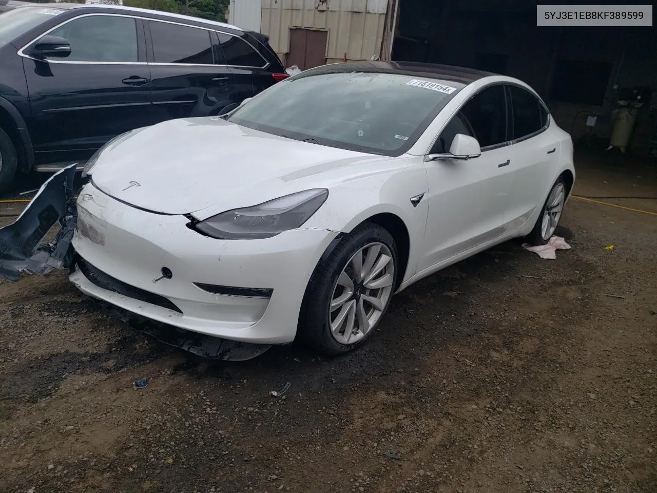 2019 Tesla Model 3 VIN: 5YJ3E1EB8KF389599 Lot: 71619154