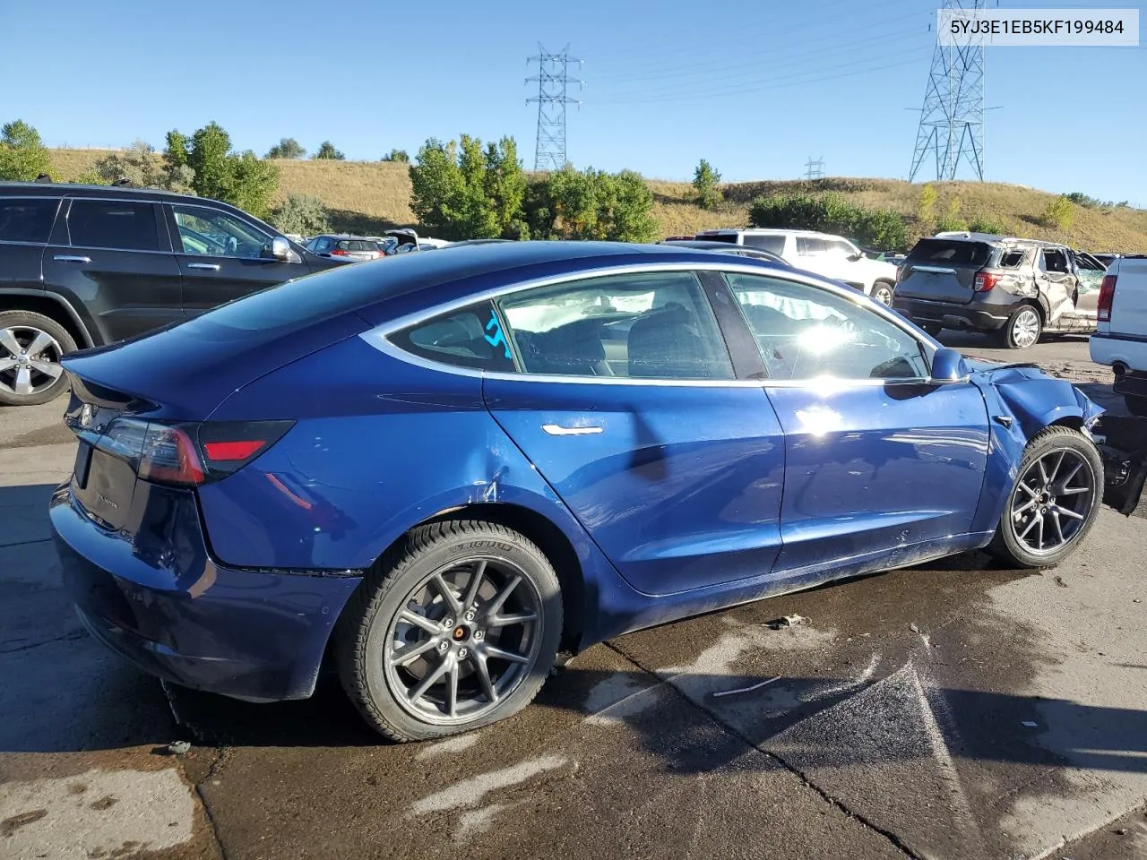 2019 Tesla Model 3 VIN: 5YJ3E1EB5KF199484 Lot: 72232694