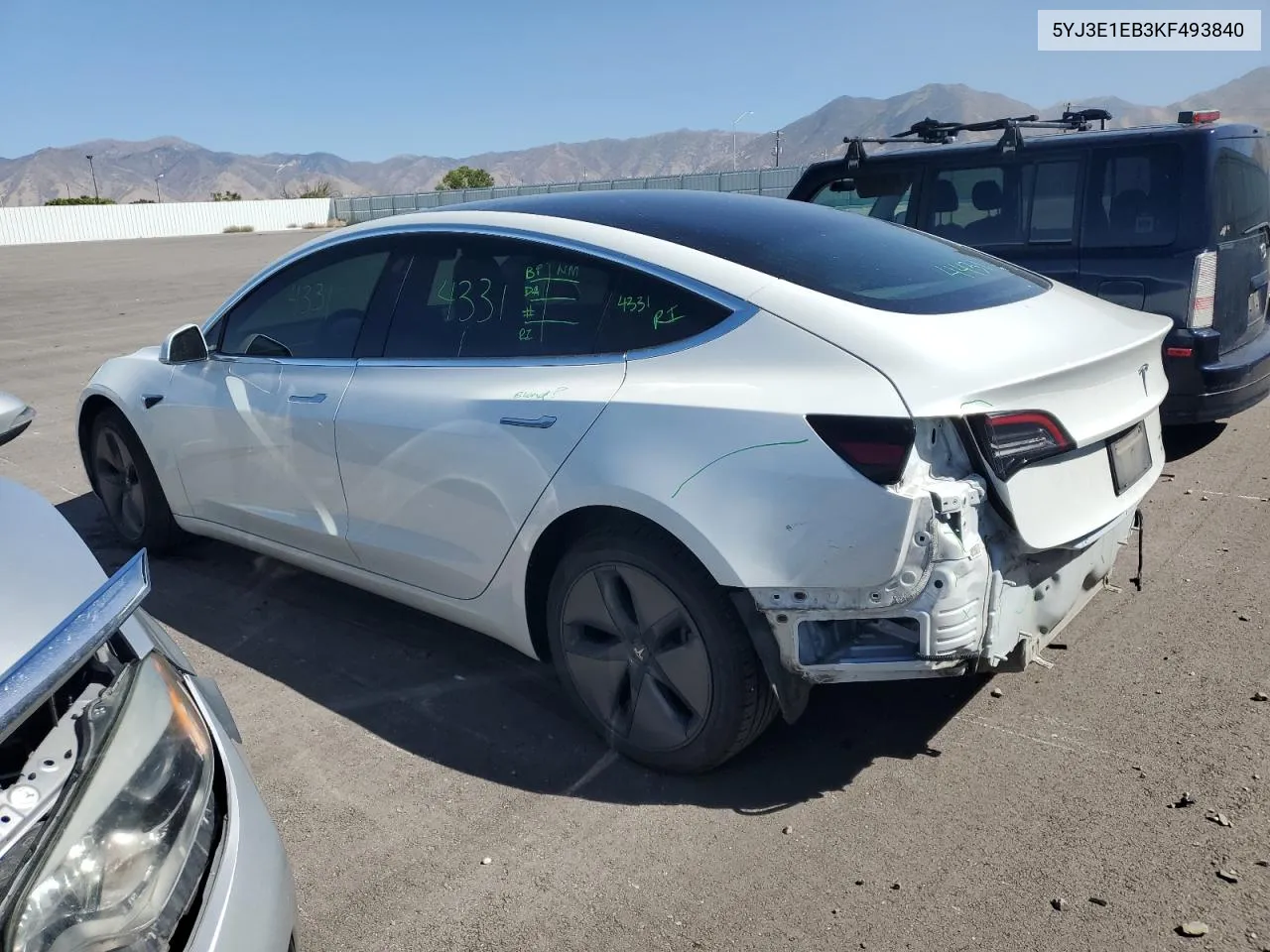 2019 Tesla Model 3 VIN: 5YJ3E1EB3KF493840 Lot: 72286504