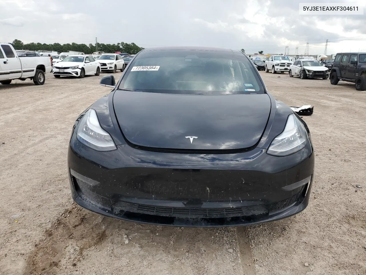 2019 Tesla Model 3 VIN: 5YJ3E1EAXKF304611 Lot: 72305384