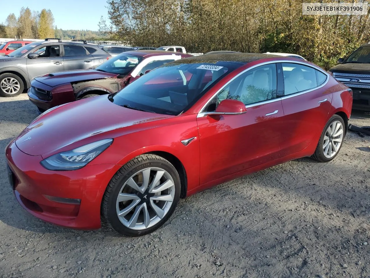 5YJ3E1EB1KF391906 2019 Tesla Model 3