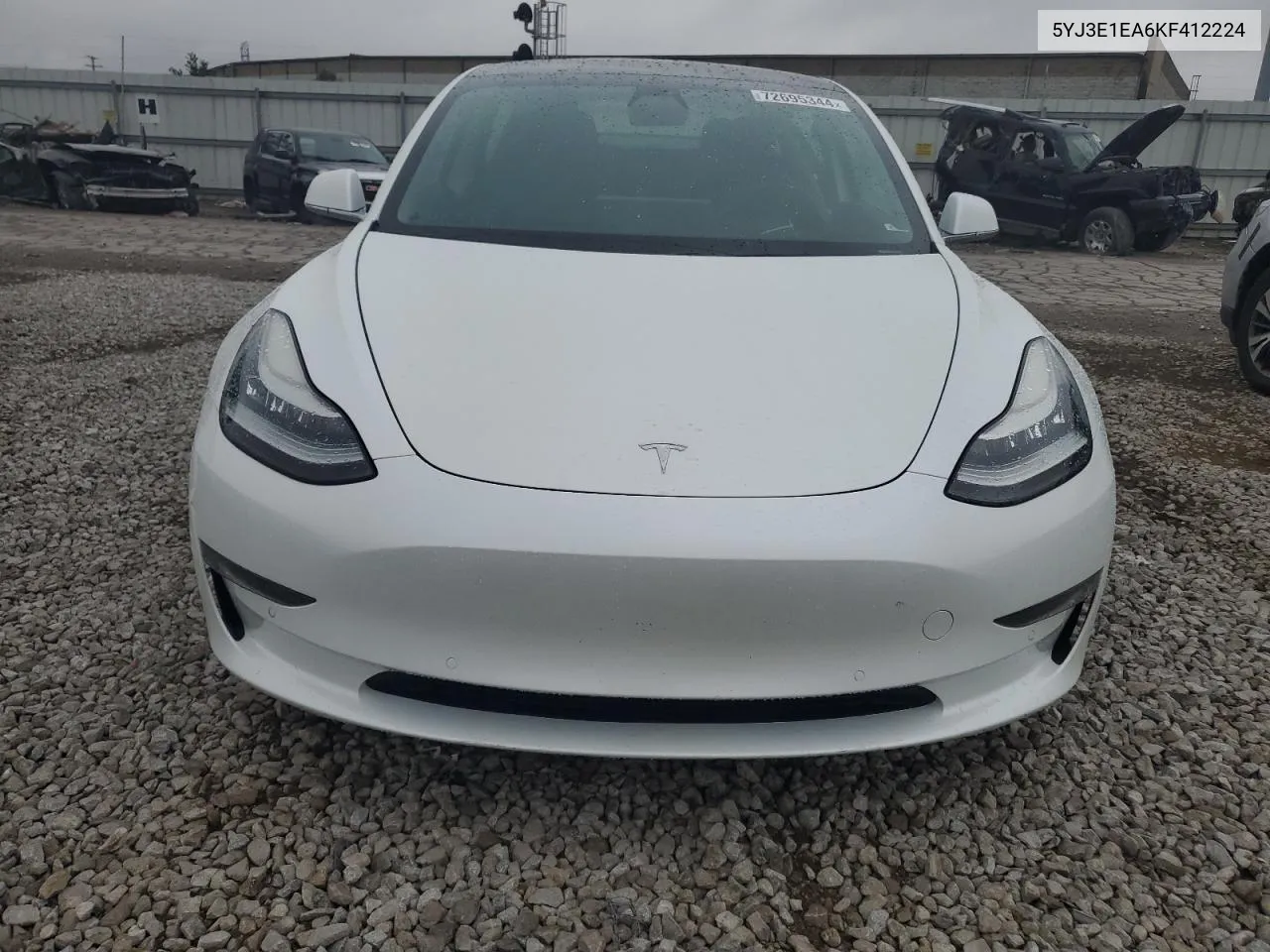 2019 Tesla Model 3 VIN: 5YJ3E1EA6KF412224 Lot: 72695344