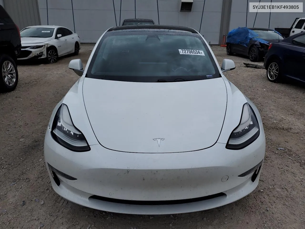 2019 Tesla Model 3 VIN: 5YJ3E1EB1KF493805 Lot: 72706534