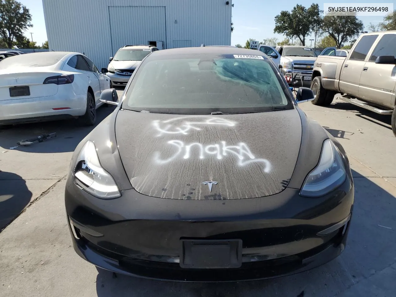 2019 Tesla Model 3 VIN: 5YJ3E1EA9KF296498 Lot: 72735804