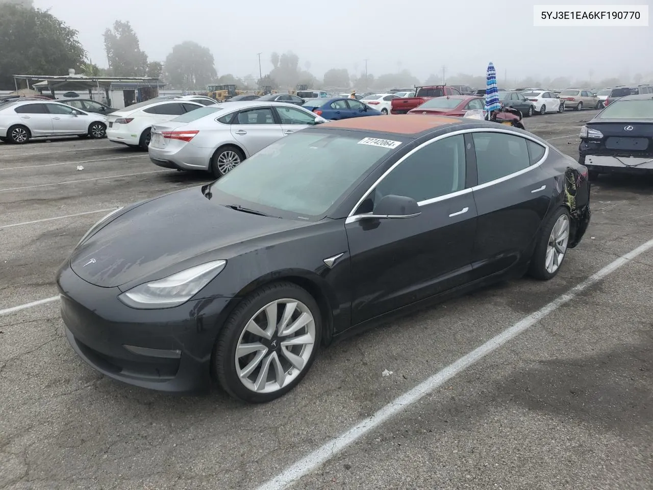 2019 Tesla Model 3 VIN: 5YJ3E1EA6KF190770 Lot: 72742064