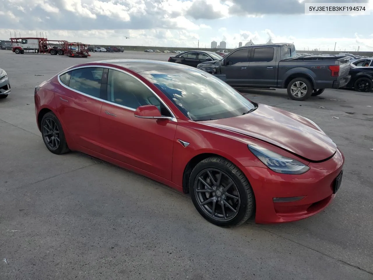 2019 Tesla Model 3 VIN: 5YJ3E1EB3KF194574 Lot: 72797964