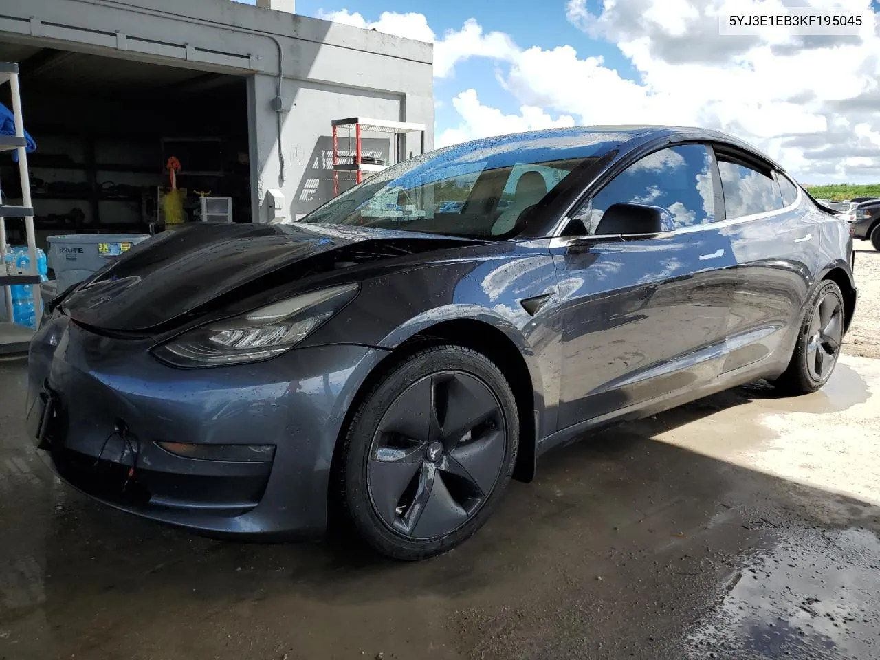 2019 Tesla Model 3 VIN: 5YJ3E1EB3KF195045 Lot: 72809614