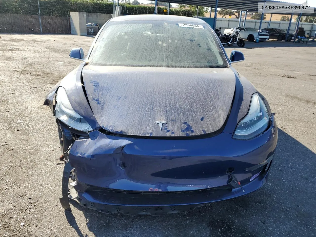 2019 Tesla Model 3 VIN: 5YJ3E1EA3KF396872 Lot: 72884684