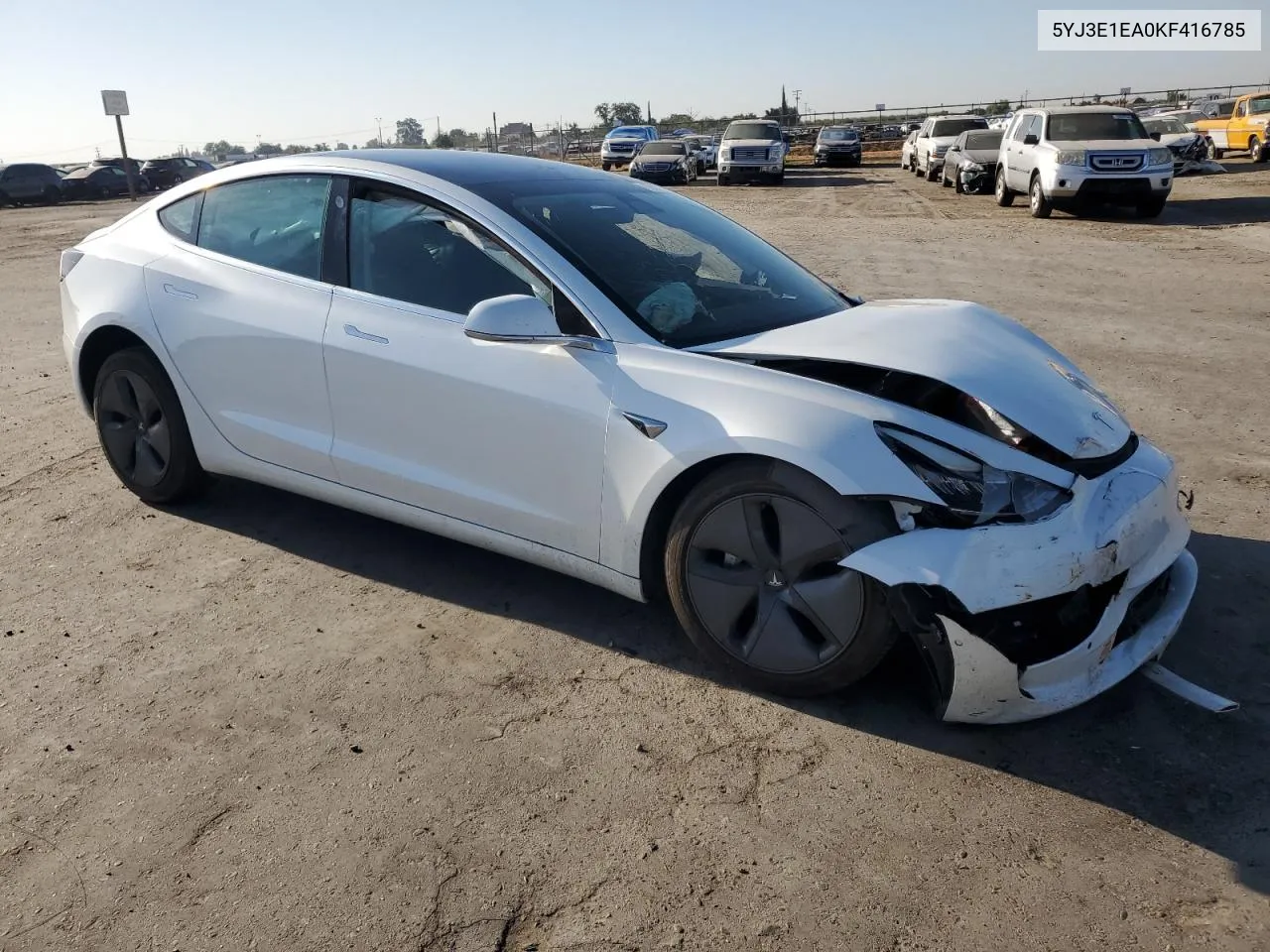 2019 Tesla Model 3 VIN: 5YJ3E1EA0KF416785 Lot: 73027924