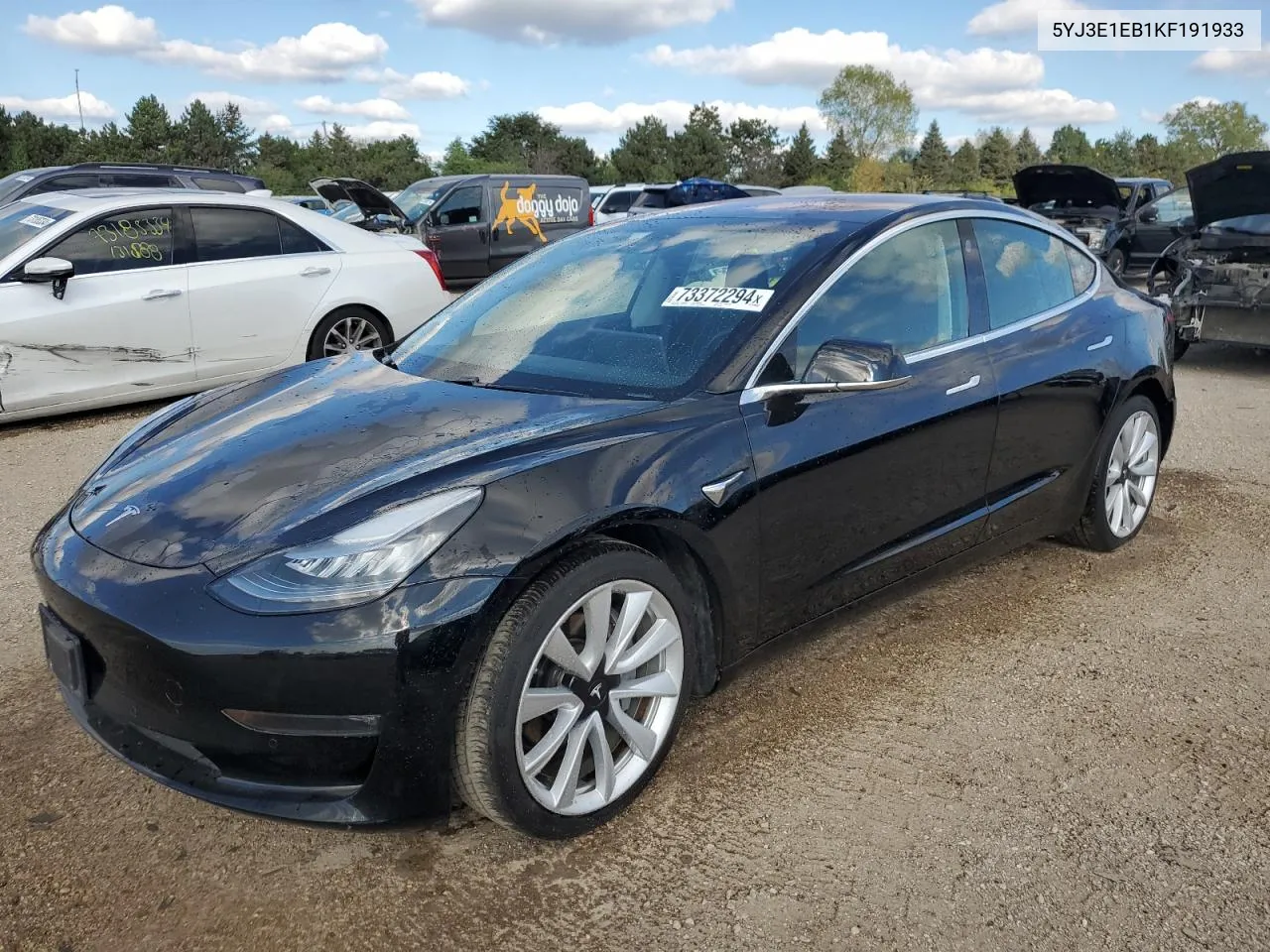 2019 Tesla Model 3 VIN: 5YJ3E1EB1KF191933 Lot: 73372294