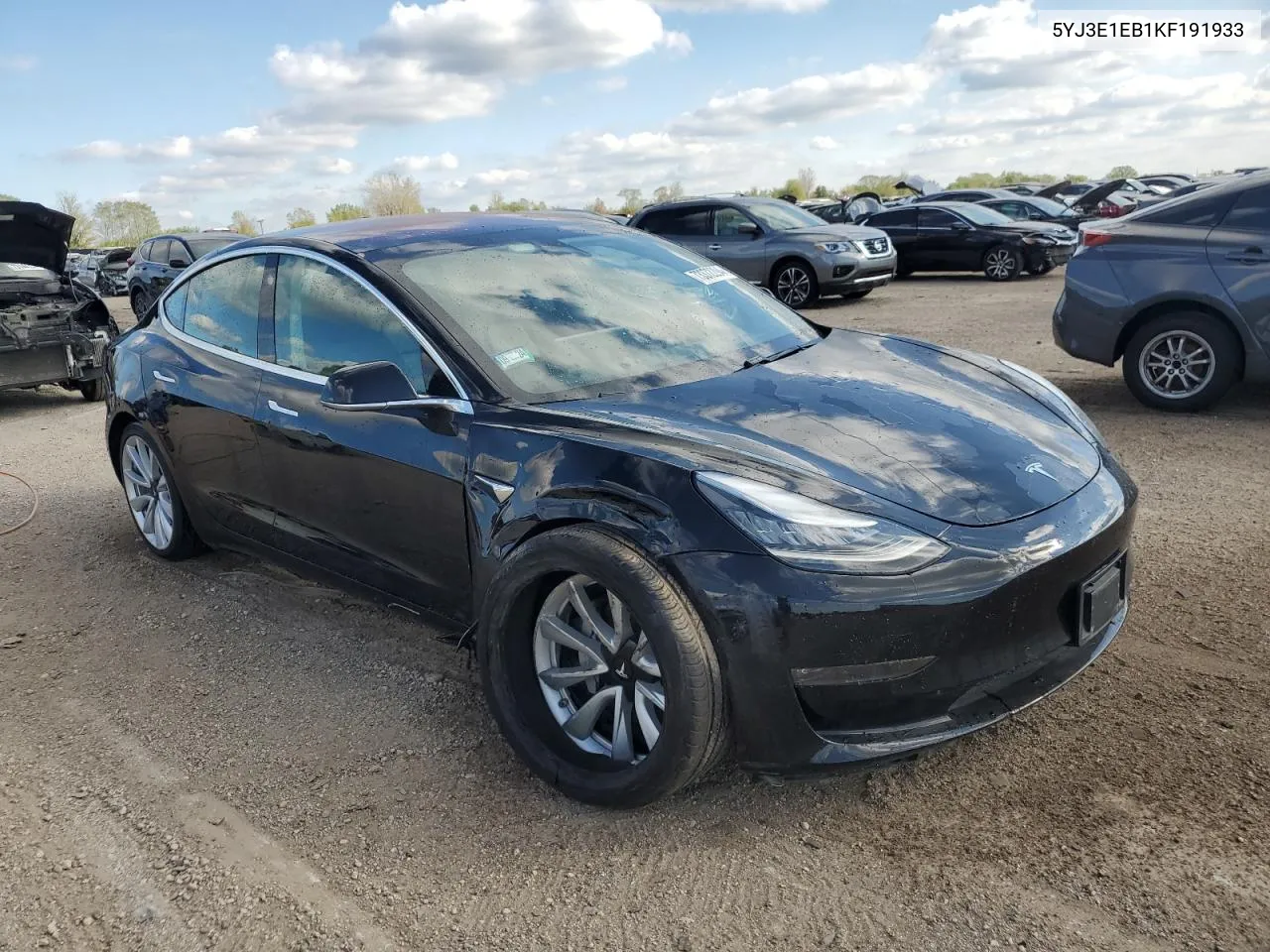 2019 Tesla Model 3 VIN: 5YJ3E1EB1KF191933 Lot: 73372294