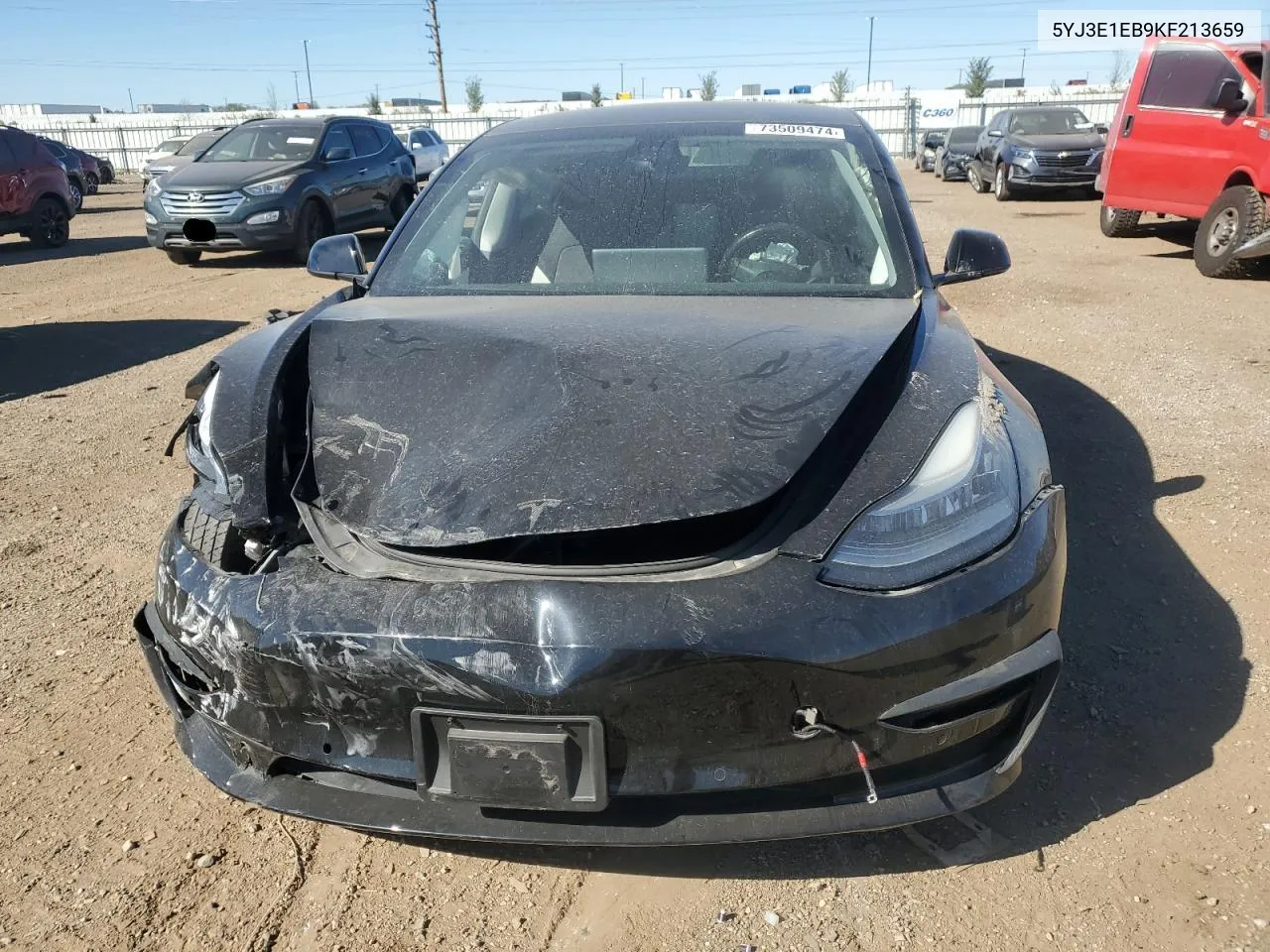 2019 Tesla Model 3 VIN: 5YJ3E1EB9KF213659 Lot: 73509474