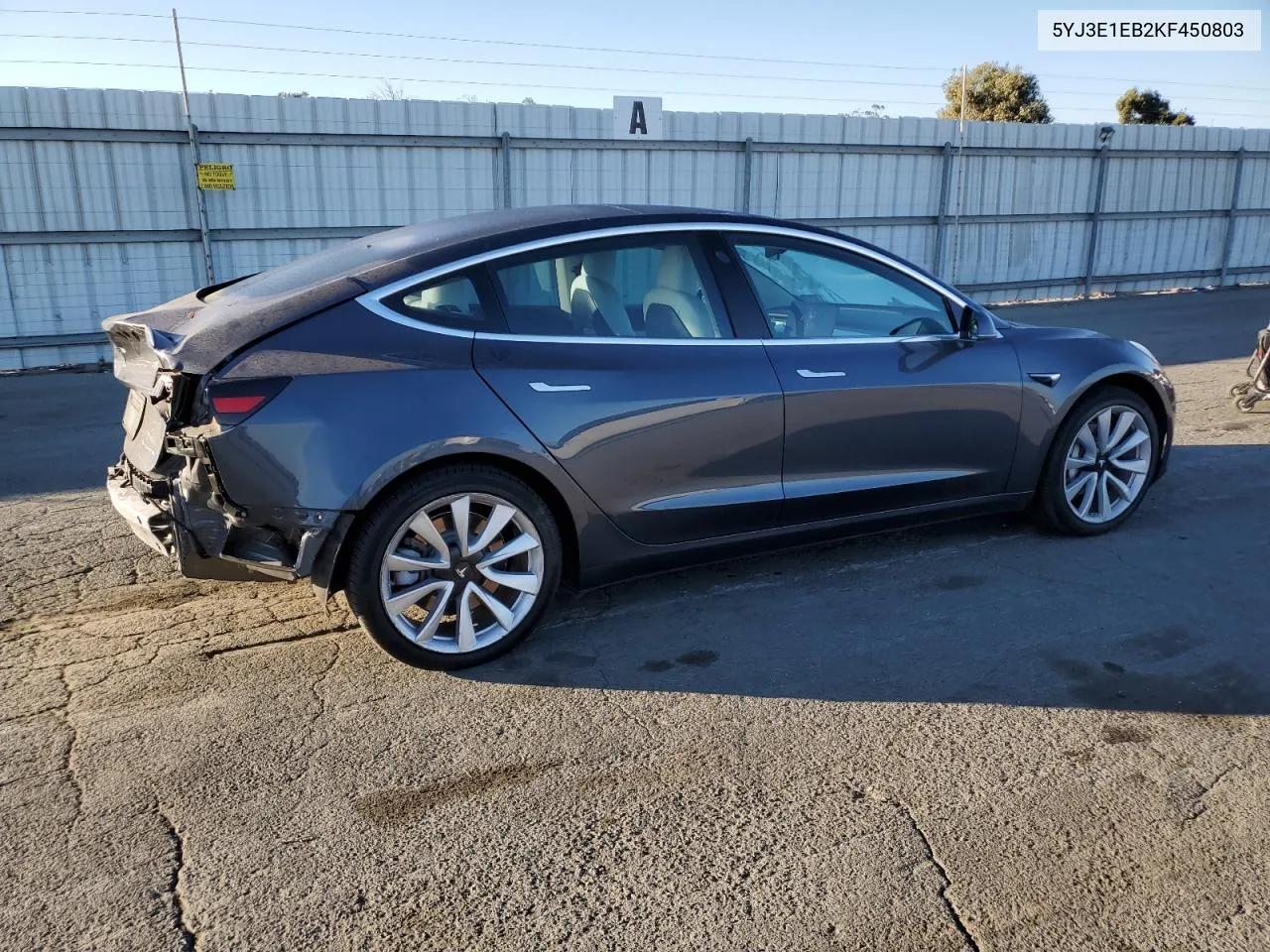 2019 Tesla Model 3 VIN: 5YJ3E1EB2KF450803 Lot: 73720534