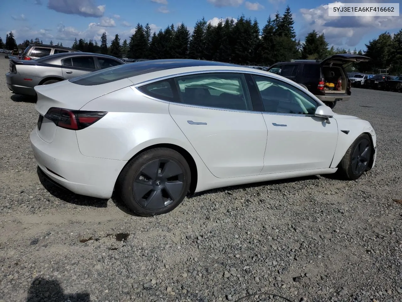 2019 Tesla Model 3 VIN: 5YJ3E1EA6KF416662 Lot: 73894704